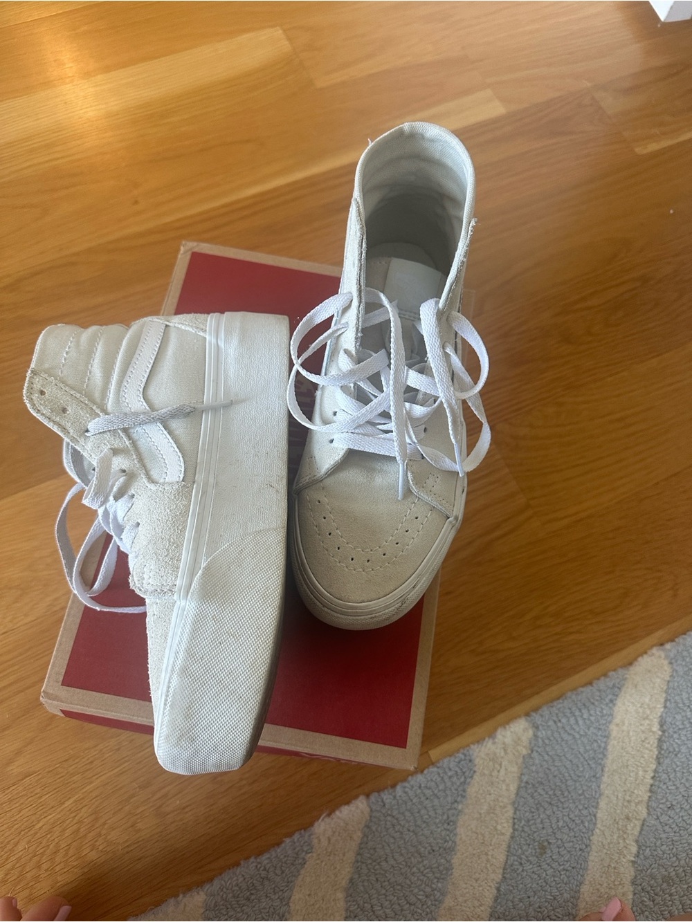 Vans Cream Platform Lace-Up Sneakers - Picture 5 of 9